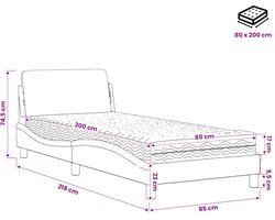 vidaXL - Bed - met - matras - "Dover" - kunstleer - bruin - 80x200 - cm