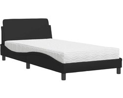 vidaXL - Bed - met - matras - "Dover" - kunstleer - zwart - 100x200 - cm