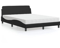vidaXL - Bed - met - matras - "Dover" - kunstleer - zwart - 120x200 - cm