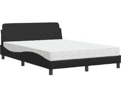 vidaXL - Bed - met - matras - "Dover" - kunstleer - zwart - 140x190 - cm