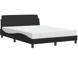 vidaXL - Bed - met - matras - "Dover" - kunstleer - zwart - 140x200 - cm