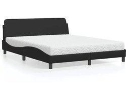 vidaXL - Bed - met - matras - "Dover" - kunstleer - zwart - 160x200 - cm