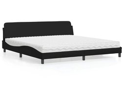 vidaXL - Bed - met - matras - "Dover" - kunstleer - zwart - 200x200 - cm