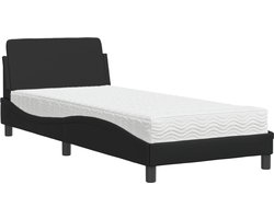 vidaXL - Bed - met - matras - "Dover" - kunstleer - zwart - 90x190 - cm