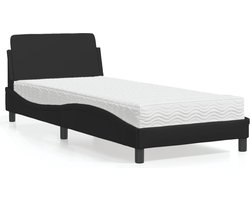 vidaXL - Bed - met - matras - "Dover" - kunstleer - zwart - 90x200 - cm