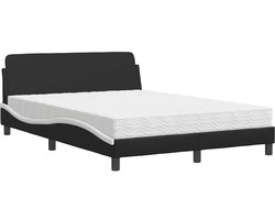 vidaXL - Bed - met - matras - "Dover" - kunstleer - zwart - en - wit - 120x200 - cm