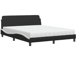 vidaXL - Bed - met - matras - "Dover" - kunstleer - zwart - en - wit - 160x200 - cm