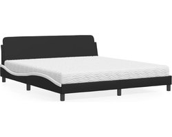 vidaXL - Bed - met - matras - "Dover" - kunstleer - zwart - en - wit - 180x200 - cm