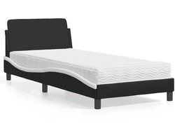 vidaXL - Bed - met - matras - "Dover" - kunstleer - zwart - en - wit - 80x200 - cm