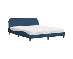 vidaXL - Bed - met - matras - "Dover" - stof - blauw - 160x200 - cm