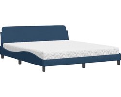 vidaXL - Bed - met - matras - "Dover" - stof - blauw - 180x200 - cm