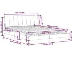 vidaXL - Bed - met - matras - "Hanko" - fluweel - donkergroen - 160x200 - cm