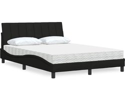 vidaXL - Bed - met - matras - "Hanko" - stof - zwart - 120x200 - cm