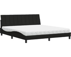 vidaXL - Bed - met - matras - "Hanko" - stof - zwart - 180x200 - cm