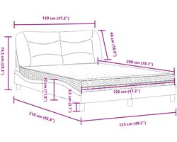 vidaXL - Bed - met - matras - "Hvar" - stof - zwart - 120x200 - cm