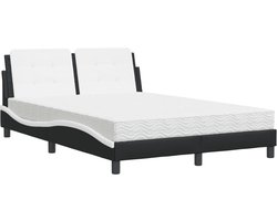 vidaXL - Bed - met - matras - Zadar - kunstleer - zwart - en - wit - 120x200 - cm