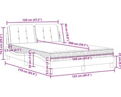 vidaXL - Bed - met - matras - Zadar - kunstleer - zwart - en - wit - 120x200 - cm