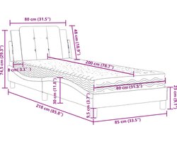 vidaXL - Bed - met - matras - Zadar - kunstleer - zwart - en - wit - 80x200 - cm