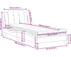 vidaXL - Bed - met - matras - Zadar - kunstleer - zwart - en - wit - 90x190 - cm