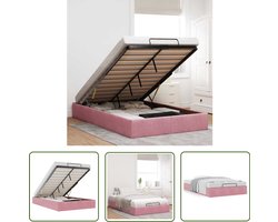 vidaXL Bed Met Opbergruimte - Ottoman Bedframe - Ottoman bedframe zonder matras 120x200 cm fluweel roze - Velvet Bed - Roze Bed - Tweepersoonsbed