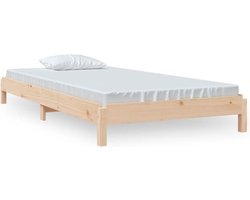 vidaXL - Bed - stapelbaar - 90x190 - cm - massief - grenenhout