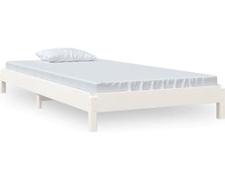 vidaXL - Bed - stapelbaar - 90x190 - cm - massief - grenenhout - wit