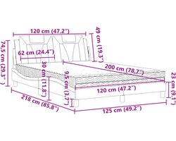 vidaXL - Bed - "Viana" - met - matras - kunstleer - bruin - 120x200 - cm