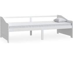 vidaXL - Bedbank - 3-zits - massief - grenenhout - 90x200 - cm - wit