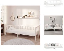 vidaXL Bedbank - Bedbanken - Bed Bank - Bed Banken - Bedbank massief grenenhout wit 90x200 cm