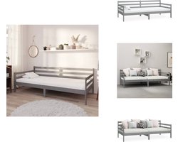 vidaXL Bedbank - Bedbanken - Bed Bank - Bed Banken - Slaapbank massief grenenhout grijs 90x200 cm