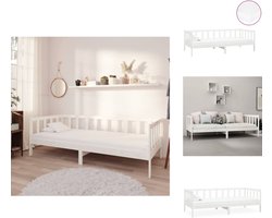 vidaXL Bedbank - Bedbanken - Bed Bank - Bed Banken - Slaapbank met matras massief grenenhout wit 90x200 cm