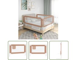 vidaXL Bedbeveiliging - Kinderbed Hek - Bedhekje peuter 100x25 cm stof taupe - Kinderkamer Decoratie - Veiligheidshekje - Stoffen Bedhekje