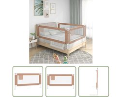 vidaXL Bedbeveiliging - Kinderbed Hek - Bedhekje peuter 160x25 cm stof taupe - Bedrand - Veiligheidskussen - Kinderkamer Decoratie