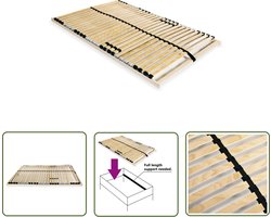 vidaXL Bedbodems - Lattenbodem - Lattenbodem met 28 latten 7 zones 100x200 cm - Buitenaanleg - Hout - Bruine Meubels
