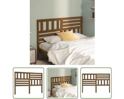 vidaXL Beddecoratie - Hoofd Bord - Hoofdbord 146x4x100 cm massief grenenhout honingbruin - Hoofdeinde - Grenenhout - Bruin