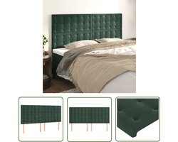 vidaXL Beddecoratie - Hoofd Bord - Hoofdborden 4 st 90x5x78/88 cm fluweel donkergroen - Velvet Hoofdbord - Donkere Kleuren - Hoofdbord Kopen