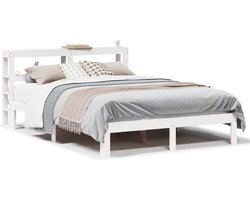 vidaXL Bedframe 120x200 cm Wit met Opbergruimte