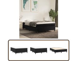 vidaXL Bedframe - 140x200 cm - Fluweel Zwart Boxspring Frame - Tweepersoons Bed - Velvet Bed - Zwarte Bed - Slaapcomfort