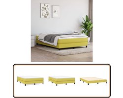 vidaXL Bedframe - 140x200 cm - Stof - Groen Boxspring Frame - Slaap Comfort - Tweepersoons Bed - Houten Bed - Green Bed