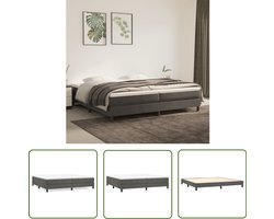 vidaXL Bedframe 200x200 cm Fluweel Donkergrijs Boxspring Frame - Tweepersoons Bed - Donkere Kleuren - Velvet Bed - Slaapcomfort