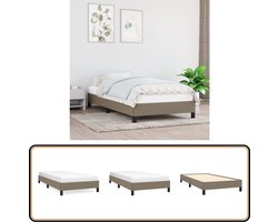 vidaXL Bedframe 90x200 cm - Stof Taupe Bedframe - Stof Bedframe - Tweepersoons Bedframe - Enkel Bed - Bed Kopen