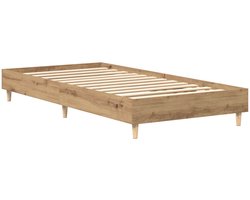 vidaXL - Bedframe - Artisanaal - eiken - 80 - x - 200 - cm - Bewerkt - hout