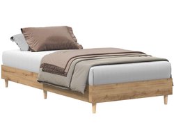 vidaXL - Bedframe - Artisanaal - eiken - Bewerkt - hout