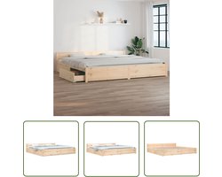 vidaXL Bedframe - Bedframes - Bed - Bedbodem - Bedframe met lades wit 180x200 cm Super King Size