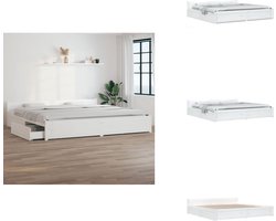 vidaXL Bedframe - Bedframes - Bed - Bedbodem - Bedframe met lades wit 180x200 cm Super King Size
