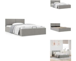 vidaXL Bedframe - Bedframes - Bed - Bedden - Bedframe met hydraulische opslag stof lichtgrijs 120x200 cm