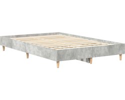 vidaXL - Bedframe - Beton - Grijs - 193 - x - 123 - x - 25 - cm - Bewerkt - hout