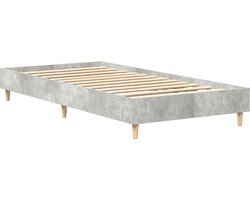vidaXL - Bedframe - Beton - Grijs - 203 - x - 93 - x - 25 - cm - Bewerkt - hout
