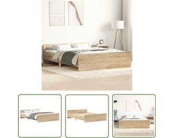 vidaXL Bedframe - Betongrijs - 120x190 cm Beton Grijs Bed Frame - Houten Bedframe - Tweepersoons Bed - Boxspring Bed - Slaapcomfort