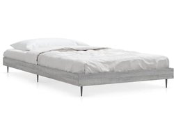 vidaXL - Bedframe - bewerkt - hout - grijs - sonoma - eikenkleurig - 90x200 - cm